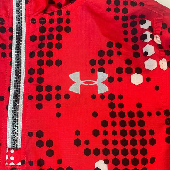 Under Armour UA Rain Jacket Girls Small Medium Red/ Black Unisex C20 - Picture 4 of 7